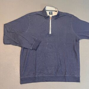 Johnnie-O‎ Mens XL Sully 1/4 Zip Pullover Wrinkle Resistant Midnight Navy Modal